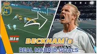 The King of Free Kicks David Beckhams Best Goals for Real Madrid [upl. by Lleryt]