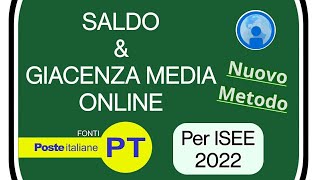 Come vedere SALDO e GIACENZA MEDIA online per ISEE 2022  Guida per BancoPosta Postepay e altro [upl. by Downey]