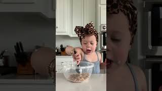 Ella makes cheesecake dip babiesofyoutube bakingvideo babieswhocook [upl. by Ssilb]