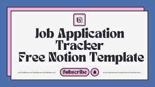 Job Search Tracker Notion Template [upl. by Aloz]