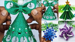 4 Types Of Christmas Ornaments  Handmade Christmas Ornaments  Decorate With Me  Dollar Tree DIY [upl. by Riem]