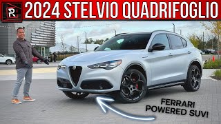 The 2024 Alfa Romeo Stelvio Quadrifoglio Is A Ferrari Powered Italian Super SUV [upl. by Anil]