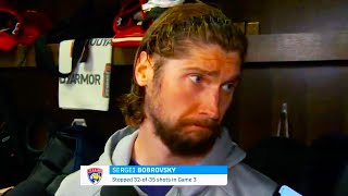 Sergei Bobrovsky Interview after stellar performance in Stanley Cup Final  Panthers v Oilers Game 3 [upl. by Kincaid]