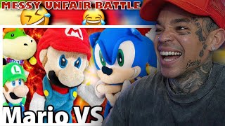 Crazy Mario Bros Mario VS Sonic reaction [upl. by Alexina]