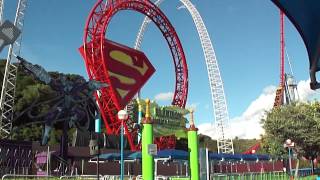 Hopi Hari  Katapul  Superman Vs Lex Luthor Roller Coaster Brazil [upl. by Akemahs492]