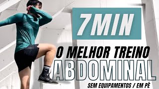 Treino HIIT ABDOMINAL em PÉ  7 minutos para SECAR e DEFINIR  INICIANTES [upl. by Nahpos]