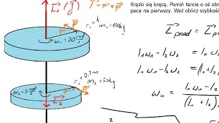 800 Zasada zachowania momentu pędu  dwa krążki [upl. by Powder388]