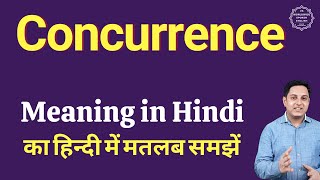 Concurrence meaning in Hindi  Concurrence ka kya matlab hota hai  daily use English words [upl. by Atenaz408]