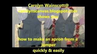 HOW TO MAKE CUTE SASSY APRONS FROM A DENIM JUMPER [upl. by Sue]