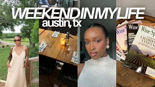 WEEKEND IN AUSTIN wine tours familys in town whats in my bag velvet hair rollers on short hair [upl. by Mich]