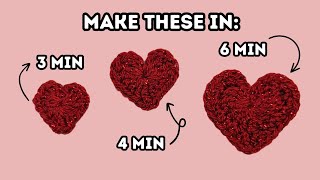 3 Easy Crochet Hearts Tutorial ❤️ crochetheart [upl. by Syxela]