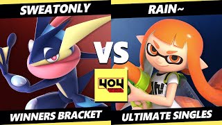 4o4 Weekly Smash 18  SweatOnly Greninja Vs Rain Inkling Smash Ultimate  SSBU [upl. by Lemire]