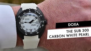 REVIEW The Doxa SUB 300 Carbon Whitepearl amp Its Luminous Dial [upl. by Morey318]