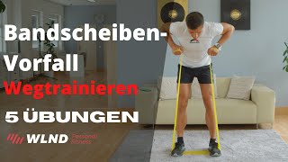 Bandscheibenvorfall wegtrainieren – 5 Übungen mit Theraband für zu Hause [upl. by Owena]