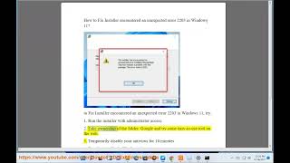 Fix Installer encountered an unexpected error 2203 in Windows 11 [upl. by Ahern699]