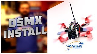 Diatone GTR90 Micro Race Drone DSMx Receiver Install  LongBow DSMX amp FlySky RX 5v Solder Tutorial [upl. by Haerb810]