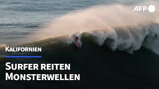 Monsterwellen locken Surfer nach Kalifornien  AFP [upl. by Einomrah57]