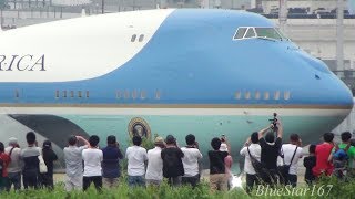 Air Force One USAF Boeing VC25 929000 takeoff from ITMRJOO Osaka  Itami RWY 14R [upl. by Cirred]