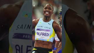 St Lucias Julien Alfred wins historic gold for her nation [upl. by Milks]