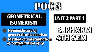 Nomenclature of geometrical isomerism cistrans EampZ  Synanti  Method of determination of GI [upl. by Trent]