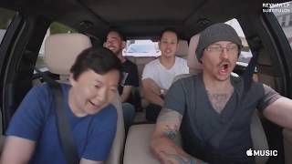 Chester Bennington le dice como gritar a Leslie Chow Ken Jeong Carpool Karaoke [upl. by Elmira530]