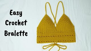 Easy Crochet Bralette Tutorial  Crochet Halter Top Tutorial  Brenda DIY [upl. by Barrow]