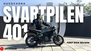 Husqvarna Svartpilen 401  First Ride review  Motoroids [upl. by Alrak]