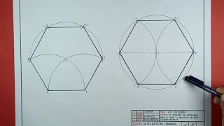 EL TRAZADO DE HEXÁGONO DADO EL LADO E INSCRITO EN UNA CIRCUNFERENCIA [upl. by Htims]