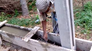 Erecting a Concrete Fence with Plinth Beam DIY [upl. by Nwahsaj]