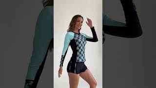 One Piece Womens Rash Guard Long Sleeve Swimsuits UPF 50 Boyshorts Bathing Suit [upl. by Daney183]