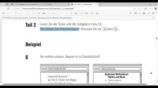 LESEN Teil 2 A1 Goethe 1 modellsatz pdf [upl. by Autrey814]