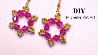 How to make bicone earrings super easy to make jewelry diy jewellery [upl. by Minier]