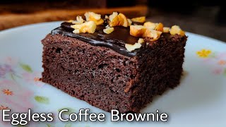 Eggless Coffee Brownie  Mocha Brownie  Easy Brownie Recipe No Cocoa Powder Curd Condensed Milk [upl. by Oigres713]