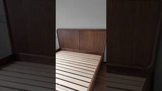 为杭州客户定制的黑胡桃实木床 woodfurniture furniture bed blackwalnut woodworking [upl. by Leacim458]