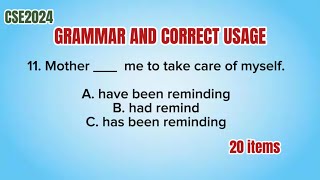 CIVIL SERVICE EXAM REVIEWER 2024GRAMMAR AND CORRECT USAGEVERBAL ABILITY [upl. by Selle]