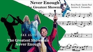 The Greatest Showman  Never Enough Sheet Music Alto Sax [upl. by Gratia]