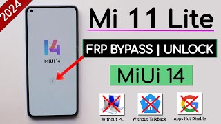 Xiaomi Mi 11 Lite MiUi 14 Frp BypassUnlock  Without Second Space  Apps Not Disable Without PC [upl. by Luthanen]