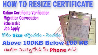 HOW TO REDUCE RESIZE CERTIFICATE SIZE BELOW 100 KB MORE THAN 100KB UPLOAD CERTIFICATES SIZE [upl. by Waller]