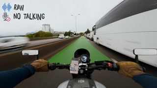 Riding on a reserved lane of the Paris periphery in the rain [upl. by Quartet]