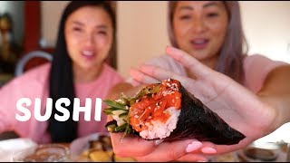 SUSHI  MUKBANG ASMR SOFT SPOKEN FULL FACE  NE lets eat [upl. by Christianity552]