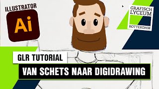 Van een SCHETS naar een TEKENING in Illustrator  GLR Tutorial [upl. by Robinson41]