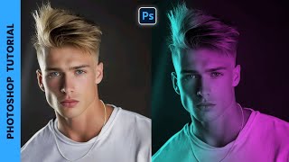 How to create Dual lighting effect in just 2 minutes  Duo tone effect  photoshop tutotrial [upl. by Kelton905]