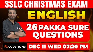 SSLC ENGLSIH CHRISTMAS EXAM  26 PAKKA SURE QUESTIONS  MS SOLUTIONS [upl. by Isborne]