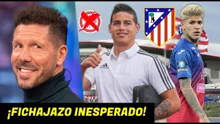 🚨BOMBAZO ¡FICHAJAZO INESPERADO SIMEONE LE DA EL OK A COLOMBIANOS  JAMES SALIDA GRECIA  CARRASCAL [upl. by Aara59]