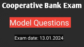 Cooperative Bank Exam Model questions CSEB Junior Clerk Assistant Secretary exam exam [upl. by Strang366]