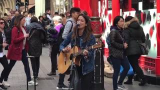 Street Singer London  Amazing Girl and Voice [upl. by Aynodal569]