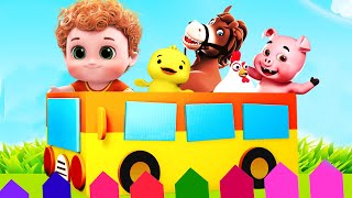 The Wheels on The Bus Song Animal Version  Little Star Nursery Rhymes amp Kids Songs [upl. by Viehmann]