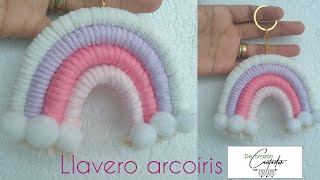 Cómo tejer un llavero de arcoiris a macramé [upl. by Hanny898]