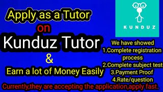 Kunduz Tutor Complete RegistrationSolve questions on kunduz tutor and earn money [upl. by Lochner]