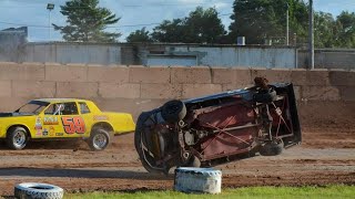 Shawano speedway Imca stock car rollover 62924 [upl. by Arved]